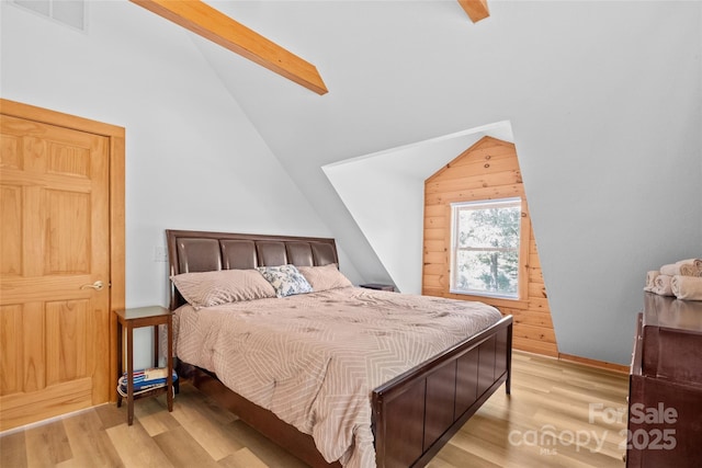 214 Mckenzie Way, Old Fort, NC 28762 - bedroom featuring lofted ceiling and wood finished floors