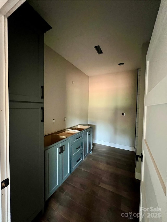 3000 Paul Payne Store Rd, Taylorsville, NC 28681 - hall featuring dark wood-type flooring and baseboards