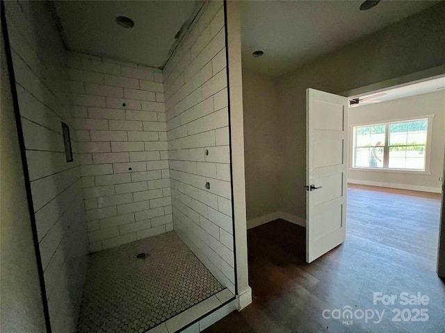 3000 Paul Payne Store Rd, Taylorsville, NC 28681 - full bathroom with a stall shower and wood finished floors