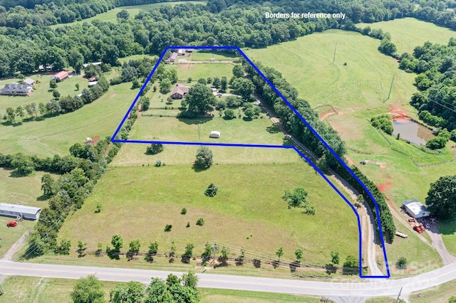 4026 Biggerstaff Rd, Maiden, NC 28650 - overview of rural landscape featuring property parcel outlined