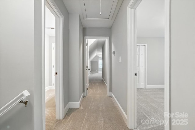 104 Fairwind Ct, Fort Mill, SC 29708 - hall featuring light colored carpet and attic access