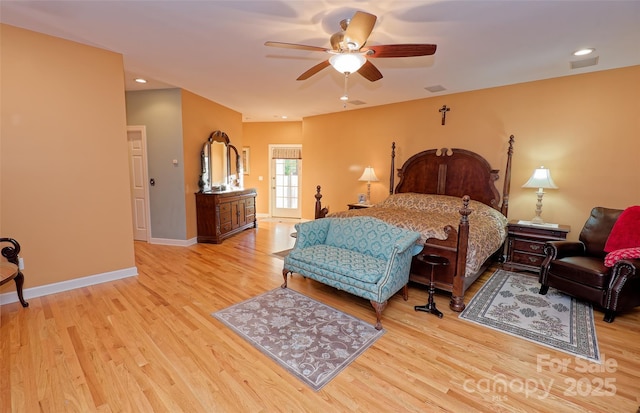 1250 Mountain Creek Rd, Rutherfordton, NC 28139 - bedroom featuring light wood-style floors, baseboards, and ceiling fan
