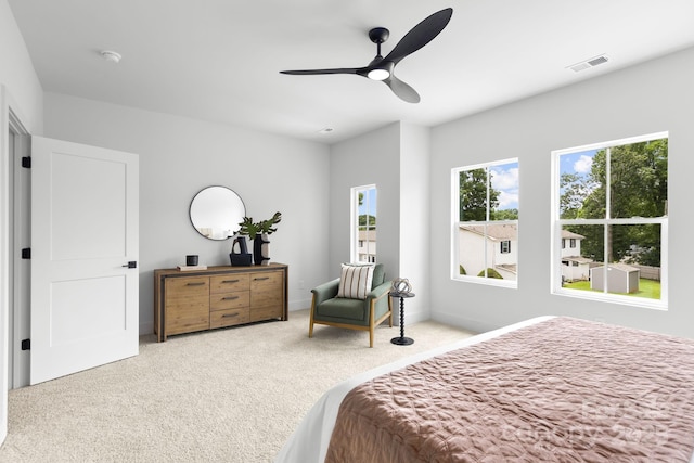 2413 Pruitt St, Charlotte, NC 28208 - bedroom with carpet floors and ceiling fan