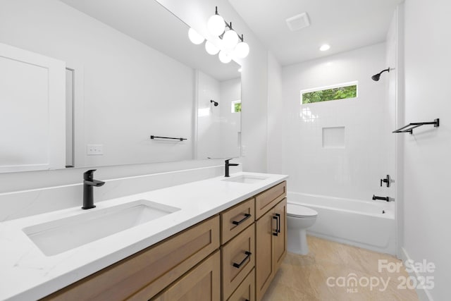 2413 Pruitt St, Charlotte, NC 28208 - bathroom with double vanity and shower / bath combination