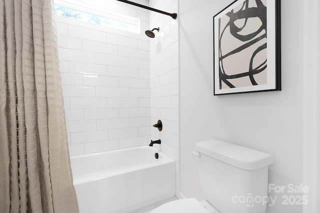 1312 W Monroe Rd, Salisbury, NC 28144 - bathroom featuring shower / bath combination with curtain and toilet