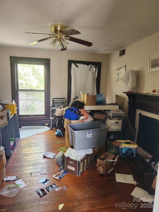 425 W Horah St, Salisbury, NC 28144 - living room featuring wood-type flooring and a ceiling fan