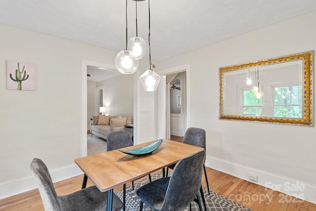 113 4th St, Black Mountain, NC 28711 - dining room featuring baseboards, light wood finished floors, and a textured ceiling