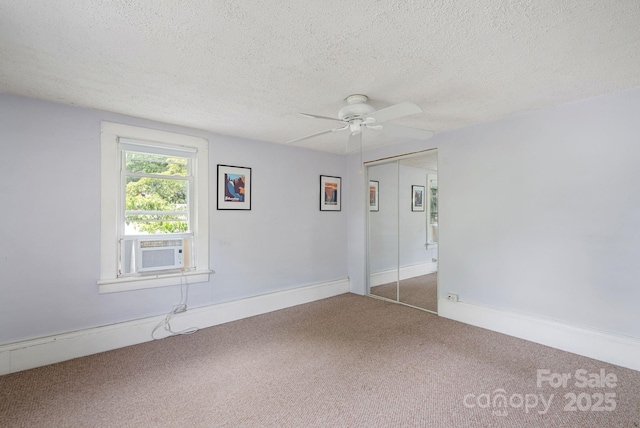 113 4th St, Black Mountain, NC 28711 - spare room with carpet, a ceiling fan, a textured ceiling, and cooling unit