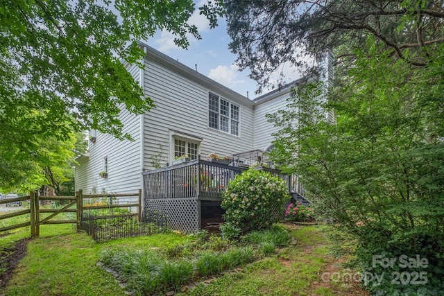 8219 Beardsley Dr, Charlotte, NC 28269 - rear view of property with a deck