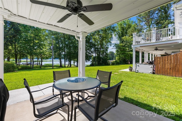 49009 Dockside Ln Unit D, Albemarle, NC 28001 - view of patio / terrace with a ceiling fan and outdoor dining area