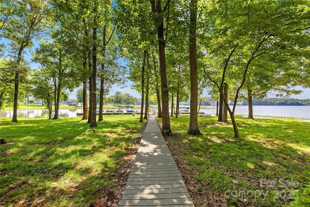 49009 Dockside Ln Unit D, Albemarle, NC 28001 - view of community featuring a water view and a yard
