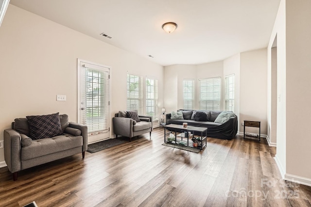 13820 Cypress Woods Dr, Huntersville, NC 28078 - living area with dark wood finished floors and baseboards