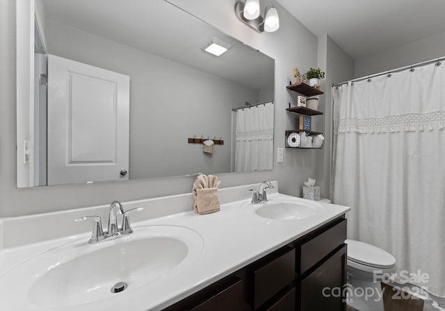 204 Fesperman Cir, Troutman, NC 28166 - bathroom featuring double vanity and toilet
