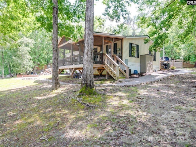 1989 White Oak Rd, Camden, SC 29020 - view of front of property with a sunroom and stairway