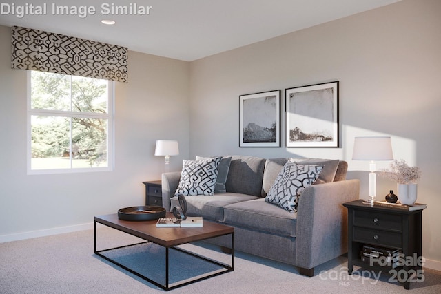 10116 Florentine Way, Charlotte, NC 28214 - living area featuring carpet floors, baseboards, and recessed lighting