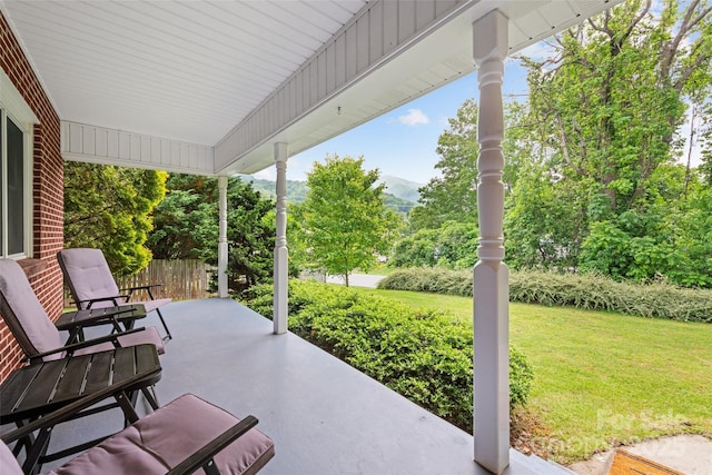 58 Campbell Creek Rd, Maggie Valley, NC 28751 - view of patio featuring a mountain view