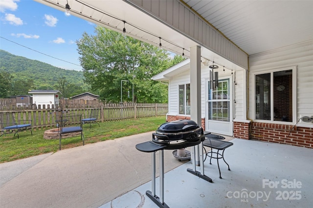 58 Campbell Creek Rd, Maggie Valley, NC 28751 - view of patio / terrace with a mountain view and a grill