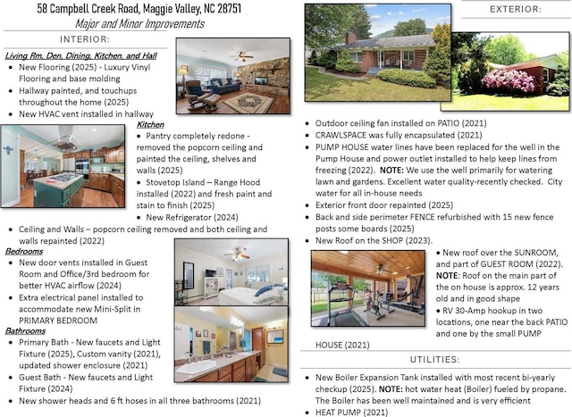 58 Campbell Creek Rd, Maggie Valley, NC 28751 - view of marketing collateral with multiple images