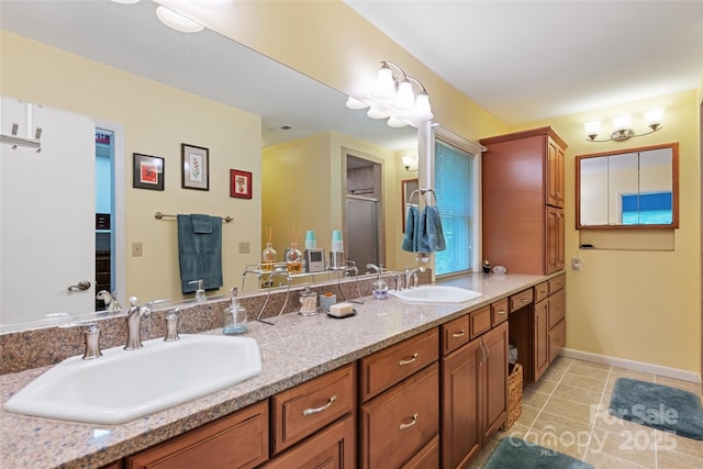 58 Campbell Creek Rd, Maggie Valley, NC 28751 - full bath with double vanity and tile patterned floors