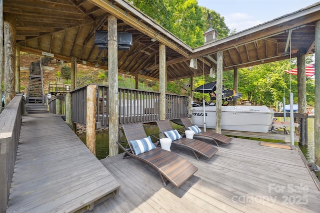2004 Marquesas Ave, Tega Cay, SC 29708 - deck with a boat dock and boat lift