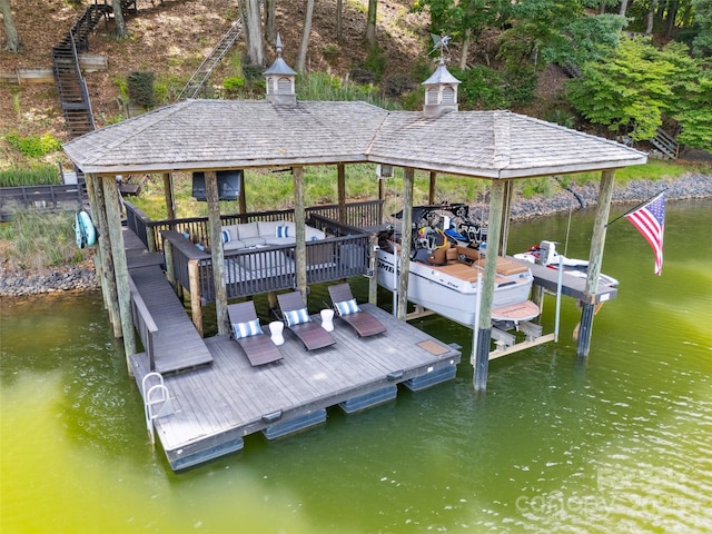2004 Marquesas Ave, Tega Cay, SC 29708 - dock area featuring a water view and boat lift