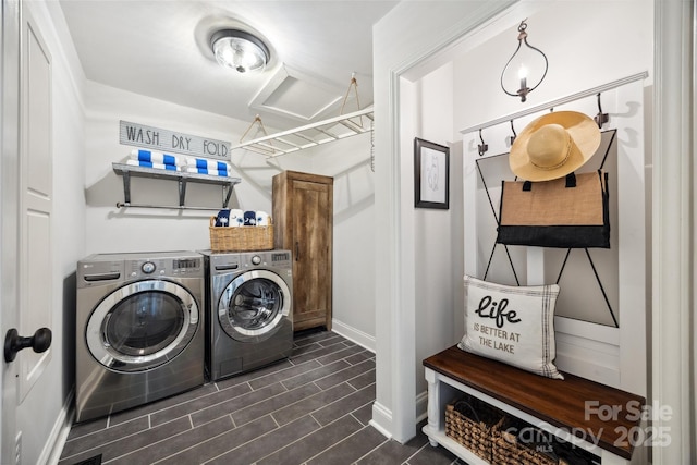 2004 Marquesas Ave, Tega Cay, SC 29708 - laundry area with washer and clothes dryer and baseboards
