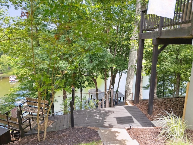 2004 Marquesas Ave, Tega Cay, SC 29708 - view of yard with a deck with water view