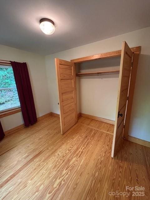 2070 Cashiers Valley Rd, Brevard, NC 28712 - unfurnished bedroom featuring light wood-style flooring and a closet