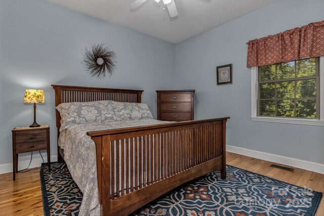 2790 Twin Oaks Dr, Morganton, NC 28655 - bedroom featuring wood finished floors and ceiling fan