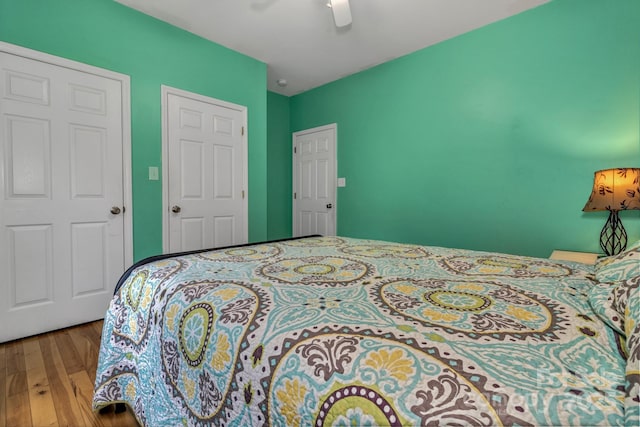 2790 Twin Oaks Dr, Morganton, NC 28655 - bedroom featuring hardwood / wood-style flooring and ceiling fan