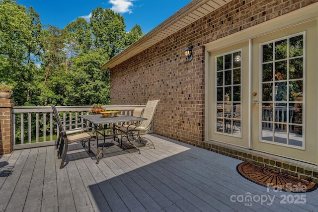 2790 Twin Oaks Dr, Morganton, NC 28655 - wooden terrace featuring outdoor dining space