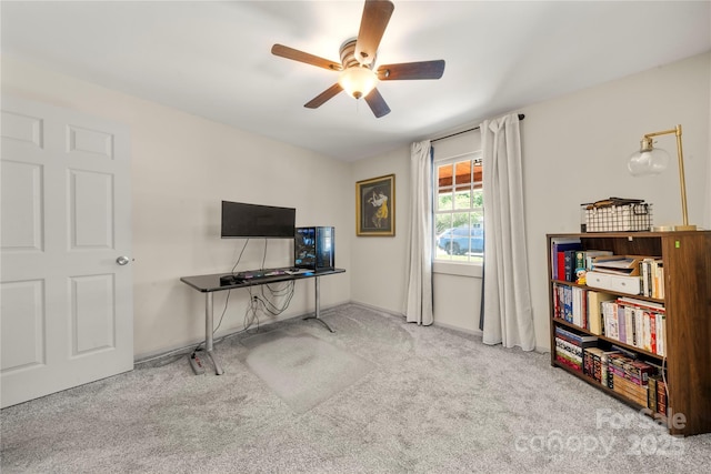 1116 S Juniper St, Kannapolis, NC 28081 - office with ceiling fan, carpet floors, and baseboards