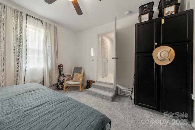 1116 S Juniper St, Kannapolis, NC 28081 - bedroom featuring light colored carpet and ceiling fan