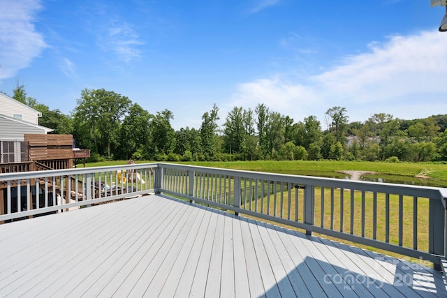 207 Welcombe St, Mooresville, NC 28115 - wooden deck with a water view and a yard
