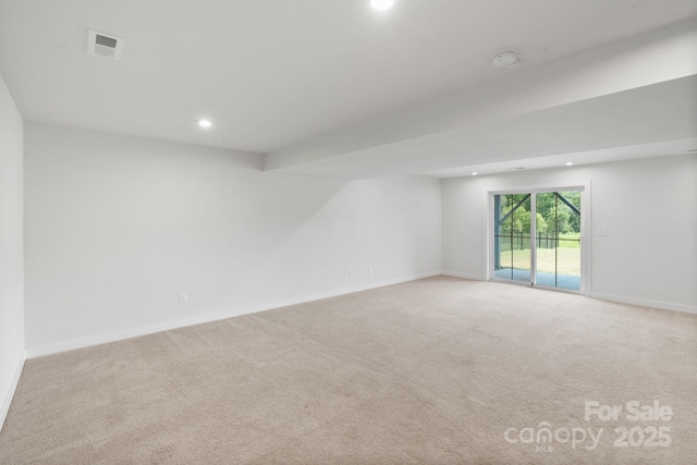 207 Welcombe St, Mooresville, NC 28115 - empty room with recessed lighting, carpet, baseboards, and a smoke detector