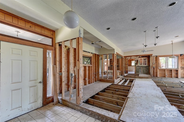 3960 Old Clyde Rd, Clyde, NC 28721 - foyer with a textured ceiling and a ceiling fan