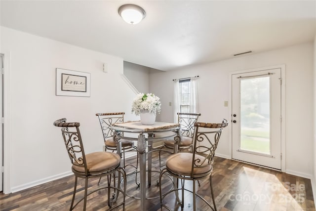 925 Skywatch Ln, Monroe, NC 28112 - dining area featuring dark wood finished floors and baseboards