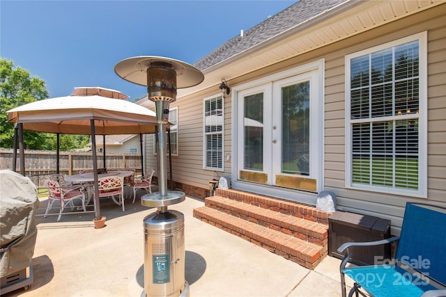 1530 Danlee Dr, Lancaster, SC 29720 - view of patio / terrace with entry steps, a gazebo, french doors, and outdoor dining area
