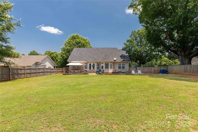 1530 Danlee Dr, Lancaster, SC 29720 - rear view of property featuring a fenced backyard and a gazebo