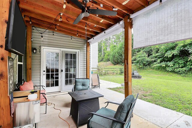 7434 Dover Mill Ln SW, Concord, NC 28025 - view of patio with a ceiling fan