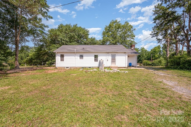 3595 Mt Holly Rd, Edgemoor, SC 29712 - back of house with a yard, a chimney, and entry steps