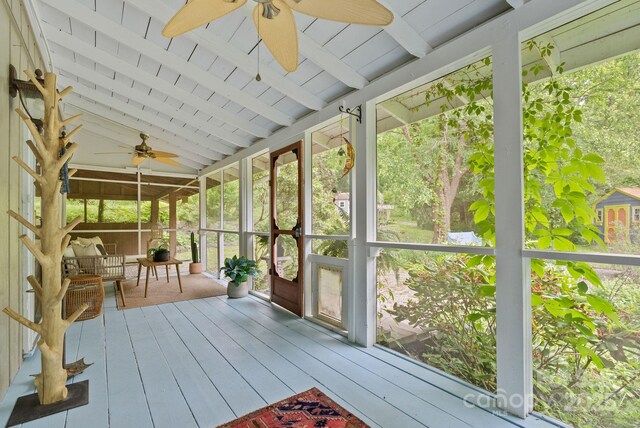 20 Pickens Ln, Weaverville, NC 28787 - unfurnished sunroom featuring a ceiling fan