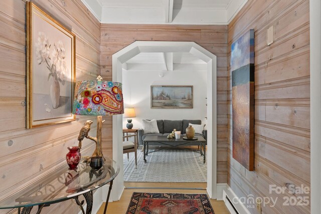 20 Pickens Ln, Weaverville, NC 28787 - corridor with wood walls, arched walkways, and crown molding