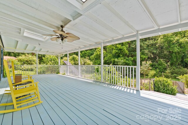 20 Pickens Ln, Weaverville, NC 28787 - wooden deck with a ceiling fan