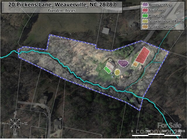 20 Pickens Ln, Weaverville, NC 28787 - map of property location with property boundaries highlighted
