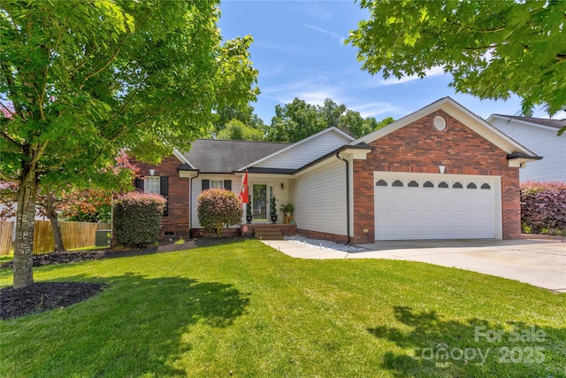 1209 Danielle Downs Ct SE, Concord, NC 28025 - view of front facade with an attached garage, brick siding, and concrete driveway