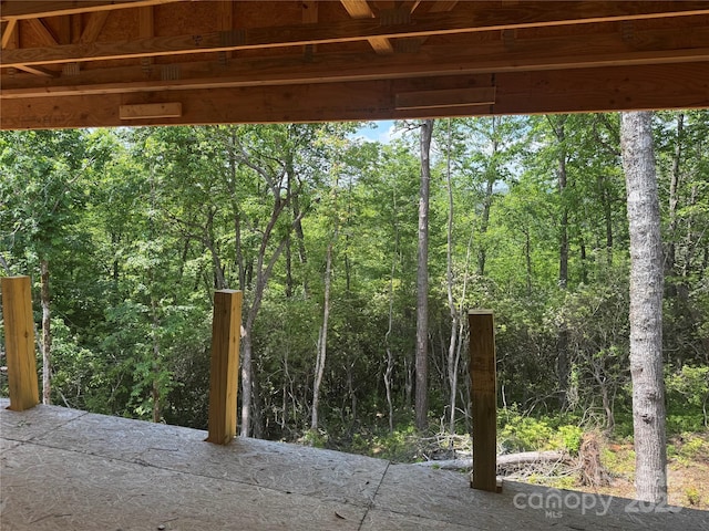 135 Wildwood Way, Lake Toxaway, NC 28747 - view of patio featuring a forest view