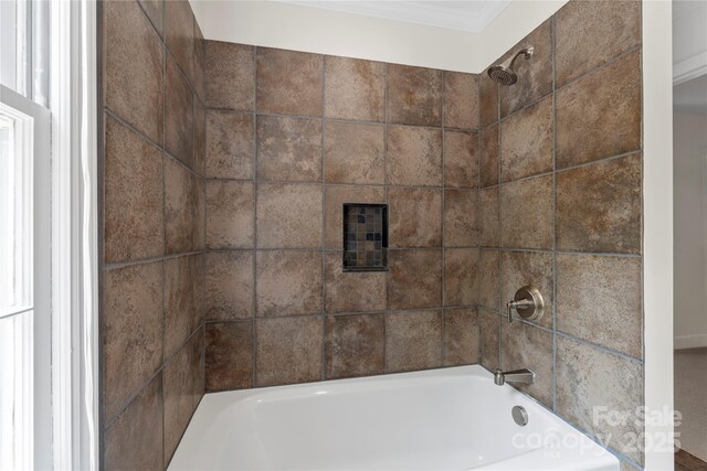 7213 Lancer Dr, Charlotte, NC 28226 - full bathroom with washtub / shower combination and crown molding