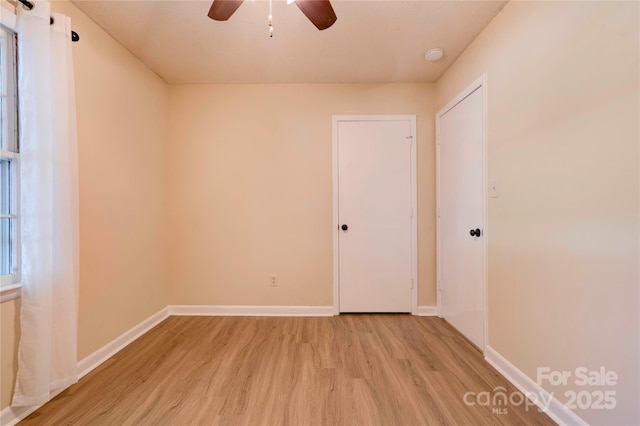 3043 Charles Rd, Shelby, NC 28152 - unfurnished room with light wood finished floors, ceiling fan, baseboards, and a smoke detector