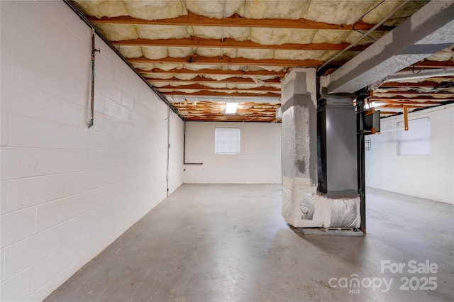 3043 Charles Rd, Shelby, NC 28152 - basement with concrete block wall and heating unit